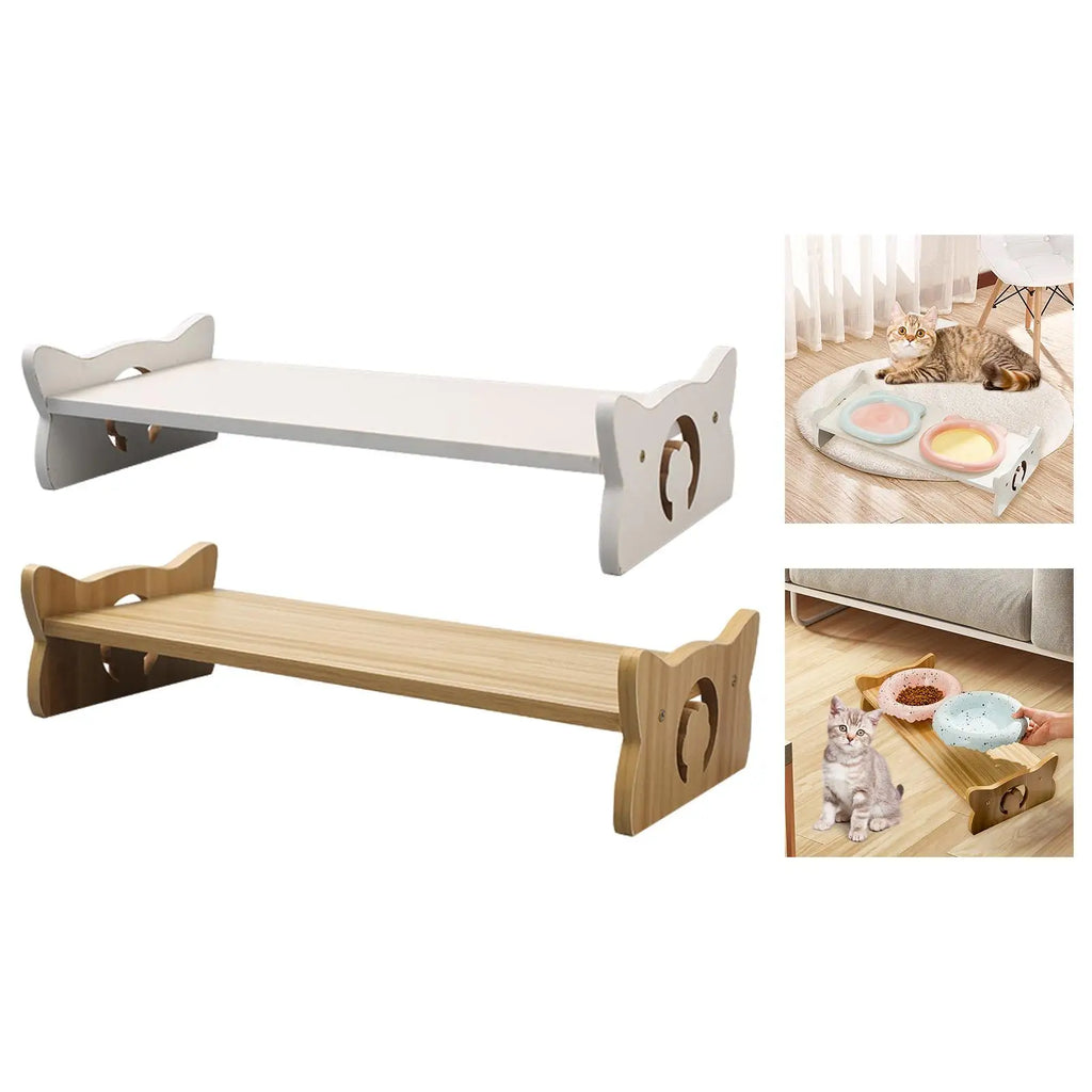 Wooden Elevated Feeder Bowl Stand