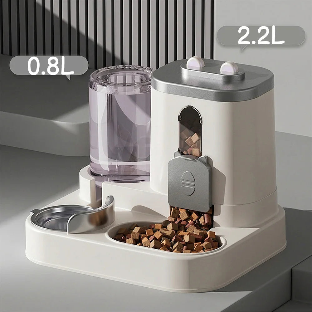 Minimalistic 2-in-1 Automatic Pet Feeder with Water Fountain