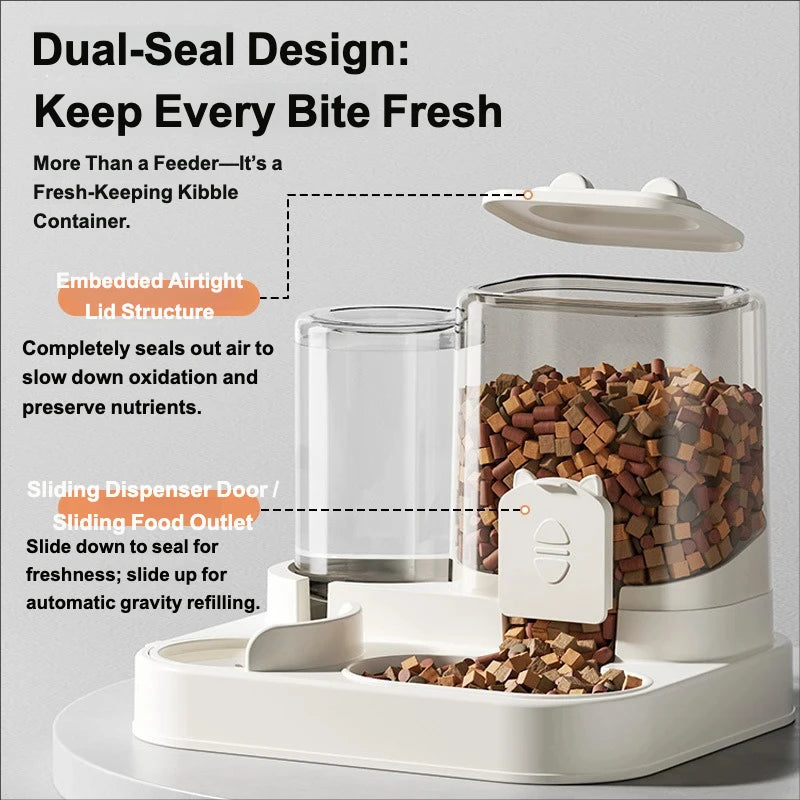 Minimalistic 2-in-1 Automatic Pet Feeder with Water Fountain